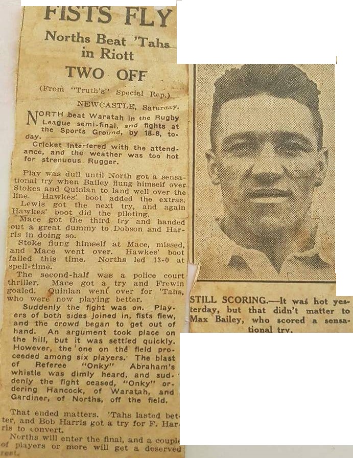 Northern Suburbs defeat Waratah Mayfield 1928