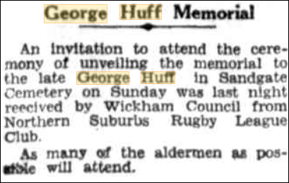 Invitation to George Huff's memorial 1934.