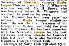 A.V. Moymow appointed Secretary 1939.