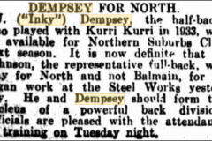 Inky Dempsey signs with North's 1936.