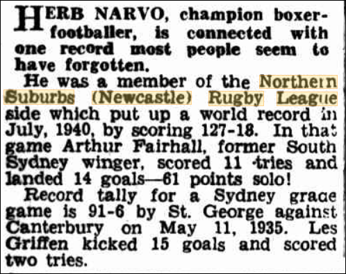 Herb Narvo part of North's record in 1940.
