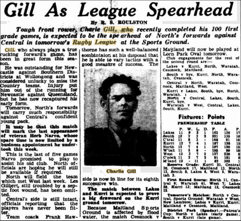 Charlie Gill spearhead 1949.