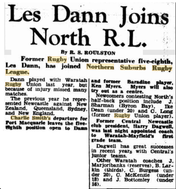 Les Dann sign with North's 1949.