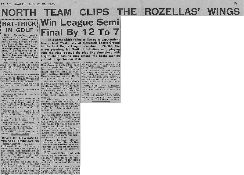 Norths clip Rosella's wings 1948.