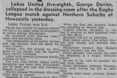 Lakes United player collapses 1947.