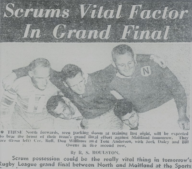 Scrums vital in 1959 Grand Final.