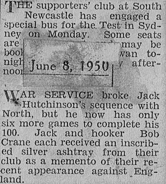 Jack Hutchinson 8th of June 1950.
