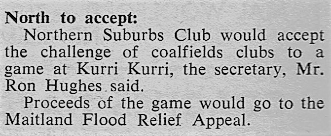 Norths vs Kurri - Maitland Floods Appeal 1950.