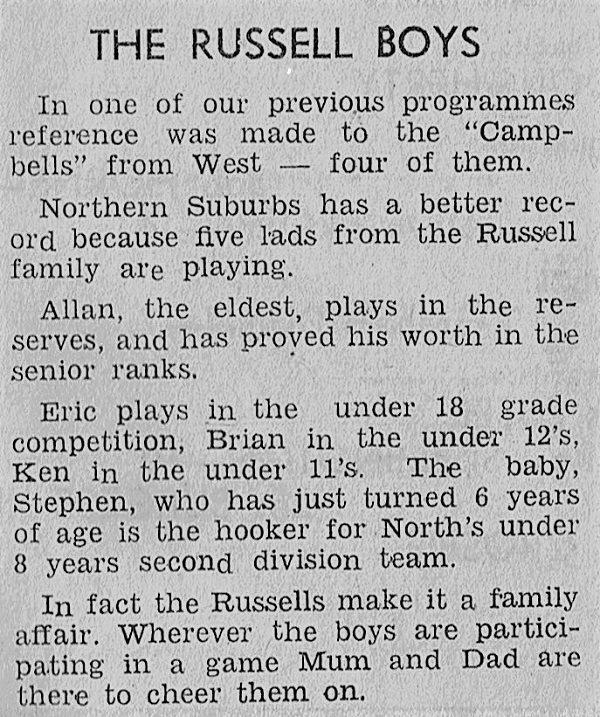 The Russell's - 9th June 1963