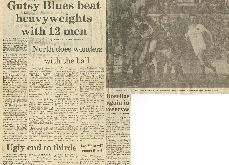 North Newcastle Grand Final win 1979.