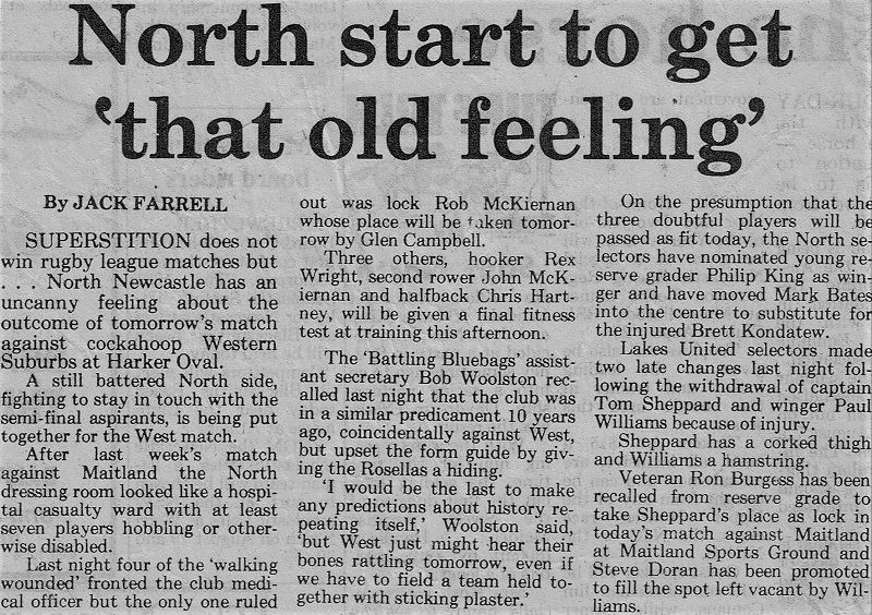 Norths start to get that old feeling 1983.