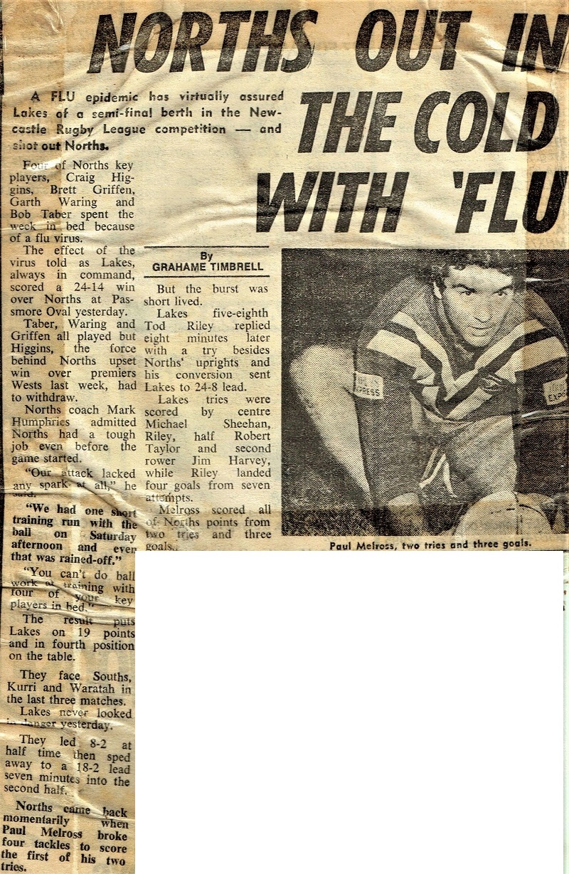 Norths out in the cold with the flu 1983.