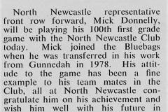 Mick Donnelly plays 100 Games in 1983.