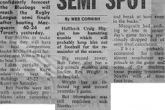 North Newcastle hope for Semi Final spot 1983.