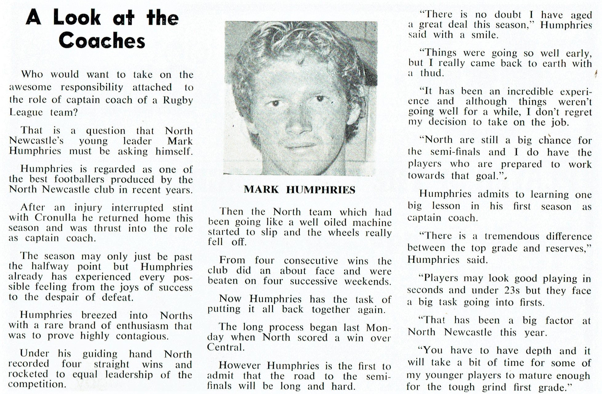 Mark Humphries 1983.