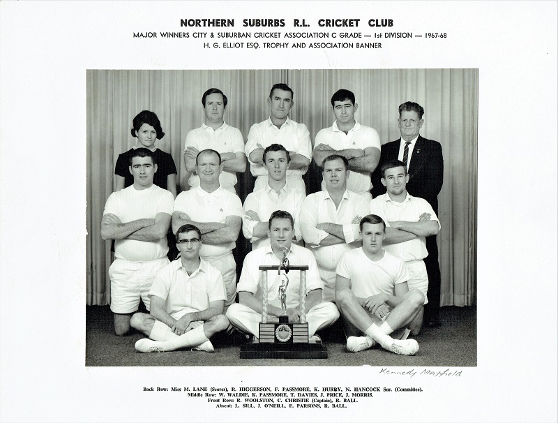 Northern Suburbs Cricket Club C Grade 1967/1968.