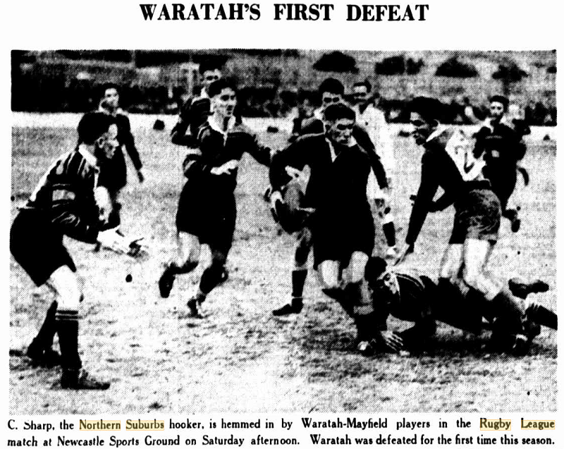 C.Sharpe Norths vs Waratah 1936.