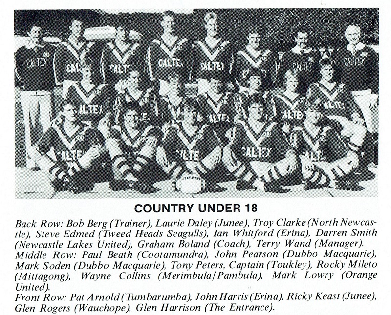 Troy Clarke Country Under 18's 1985.