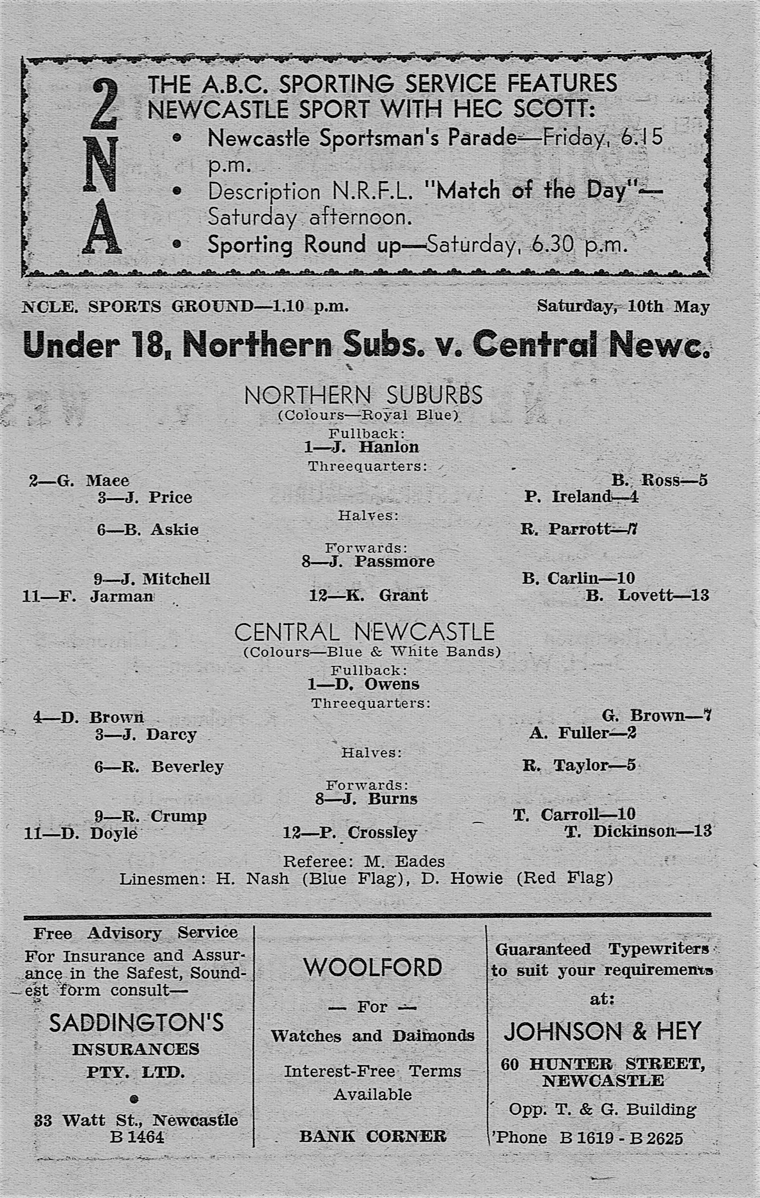 Norths-vs-Central-Under-18s 1958.