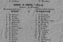 Norths vs Central Under 20's 1959.