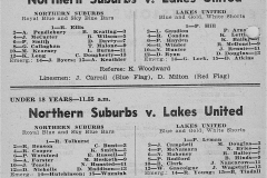 Norths vs Lakes Under 20's,18's 1964.