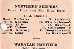Norths vs Waratah Under 20's 1964.