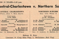 Central vs Northern Suburbs Under 19's Saturday 7th August 1971