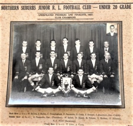 Northern Suburbs Under 20's (Undefeated) 1953.