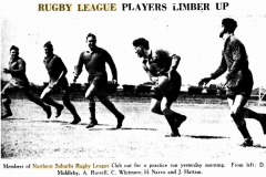 Northern Suburbs players at training 1939.