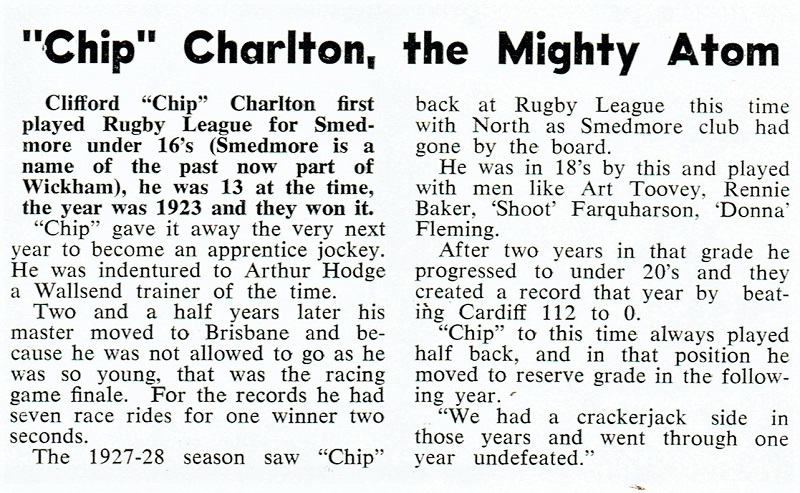 Article on Chip Charlton 1983.