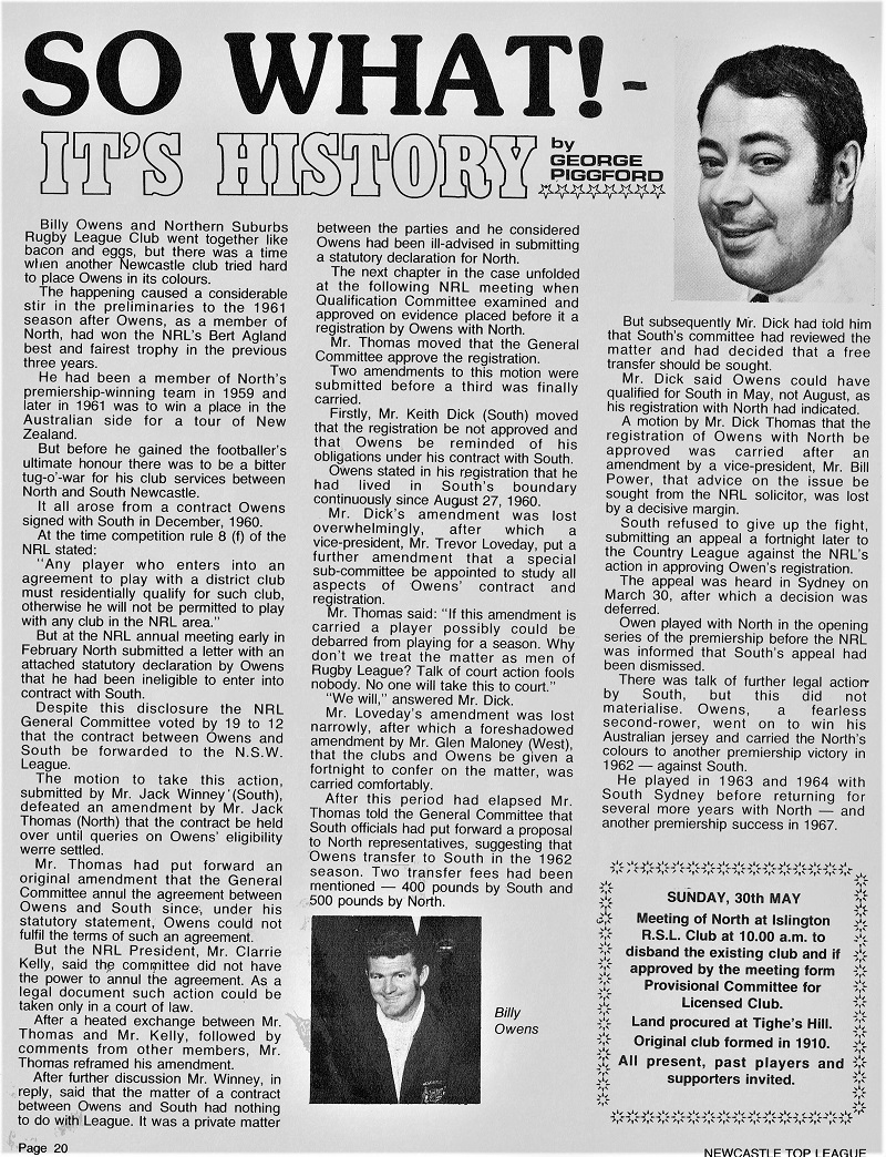 Article on Bill Owen 1977.
