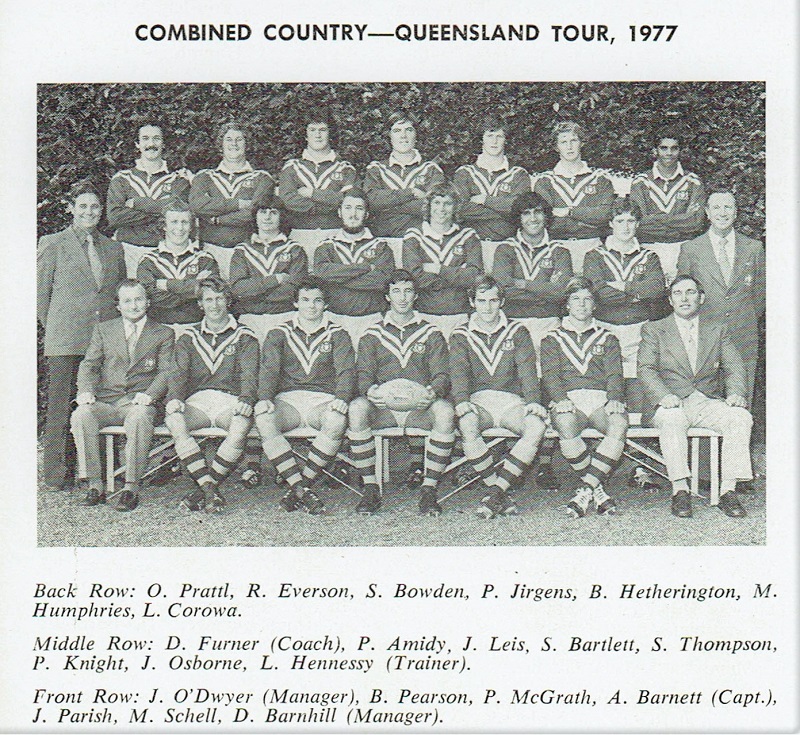 Mark Humphries Combined Country Squad Tour of QLD 1977