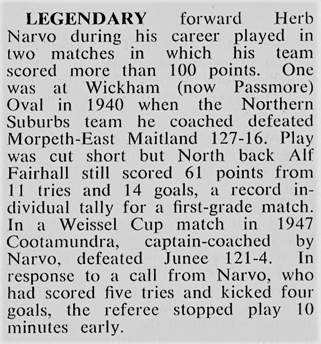 Article on Herb Narvo from 1981.