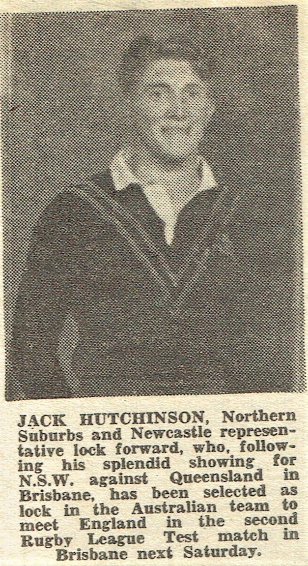Jack Hutchinson Australia Representative 1946.
