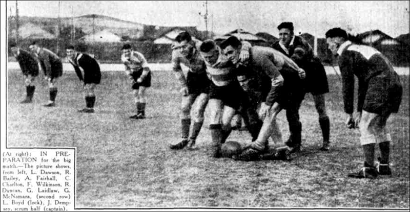 Northern Suburbs players training for Newcastle 1936.