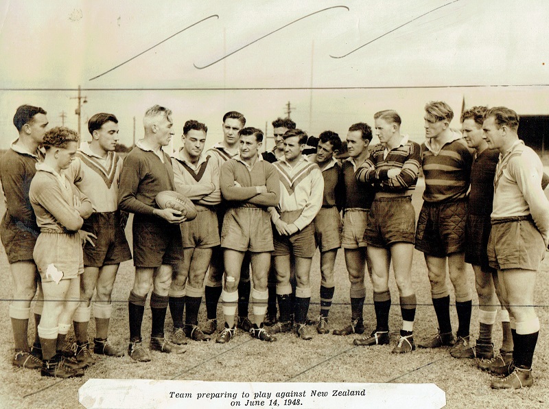 Newcastle team preparing vs NZ 1948.