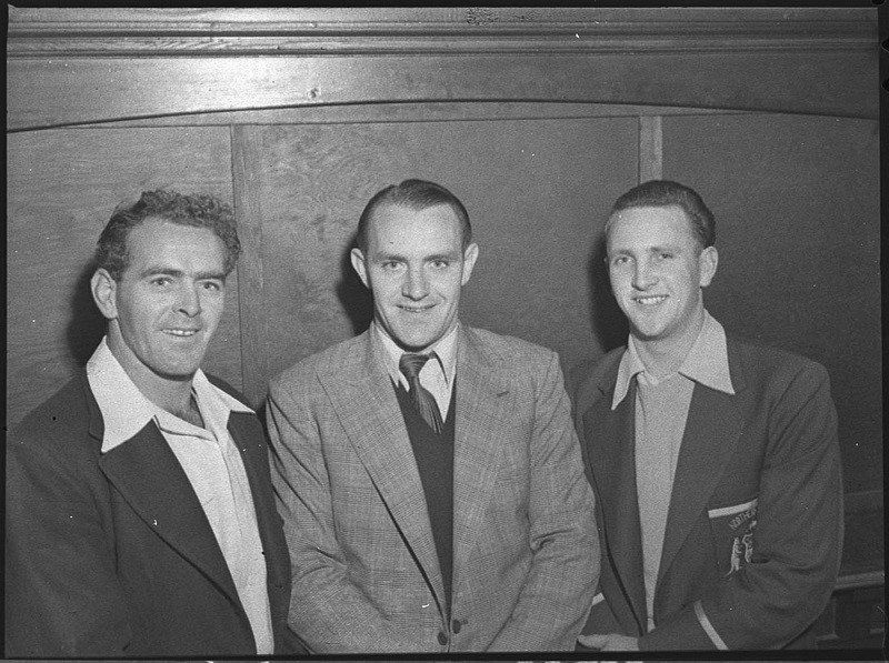 Charlie Gill,Albert Paul and Brian Carlson 1952 Kangaroos