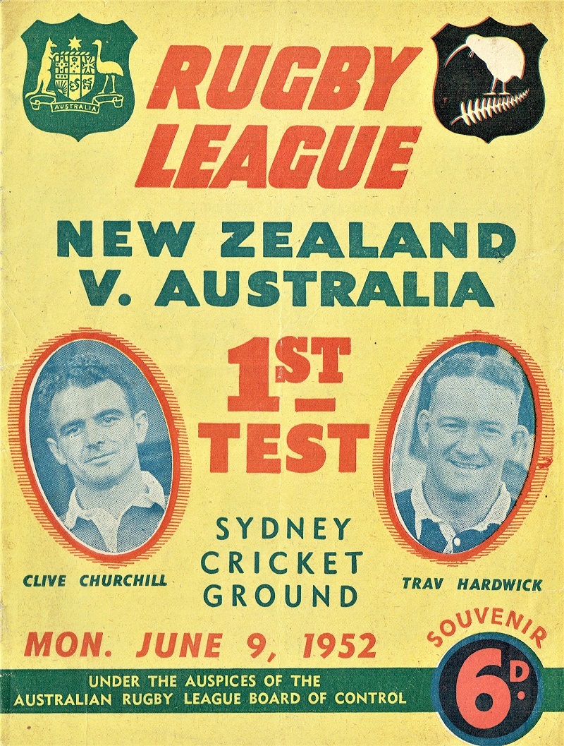 Australia vs New Zealand Program Cover 1952.