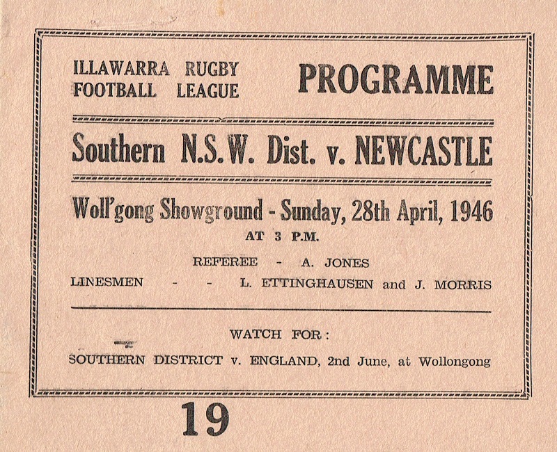 Southern Districts vs Newcastle 1946.