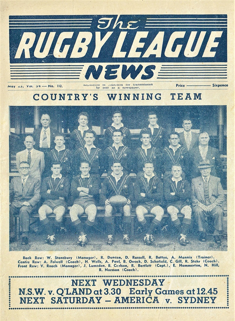 New South Wales vs Queensland 1953.