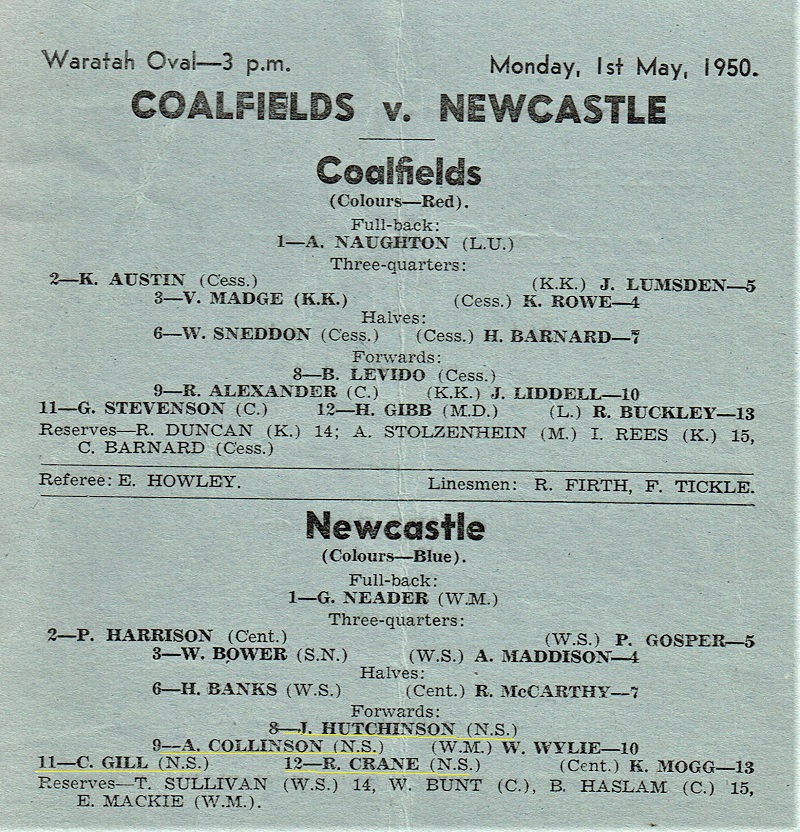 Newcastle vs Coalfields 1st May 1950 (2)