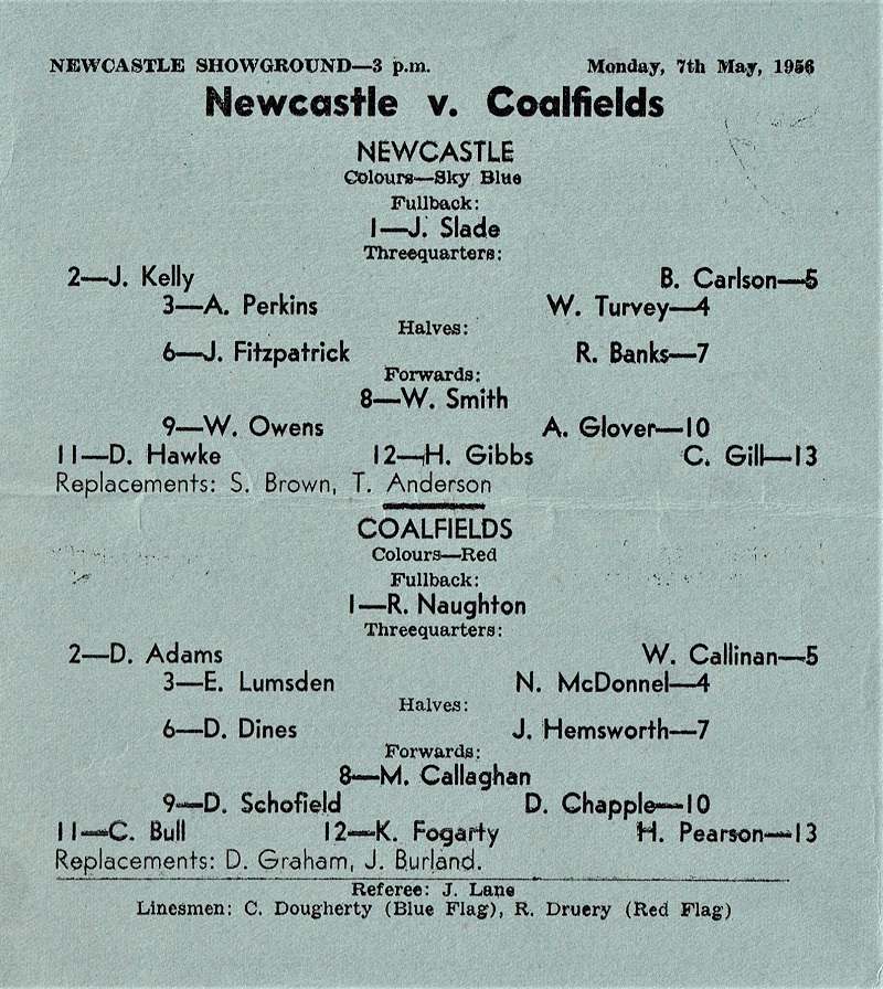 Newcastle vs Coalfields 1956.