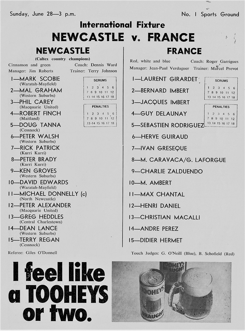 Newcastle vs France 28th June 1981.