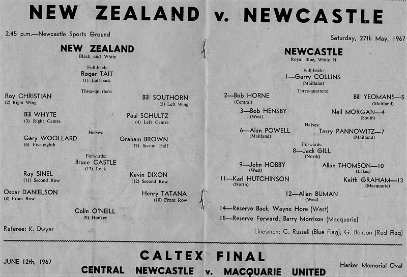 Newcastle vs NZ ,27th May 1967.