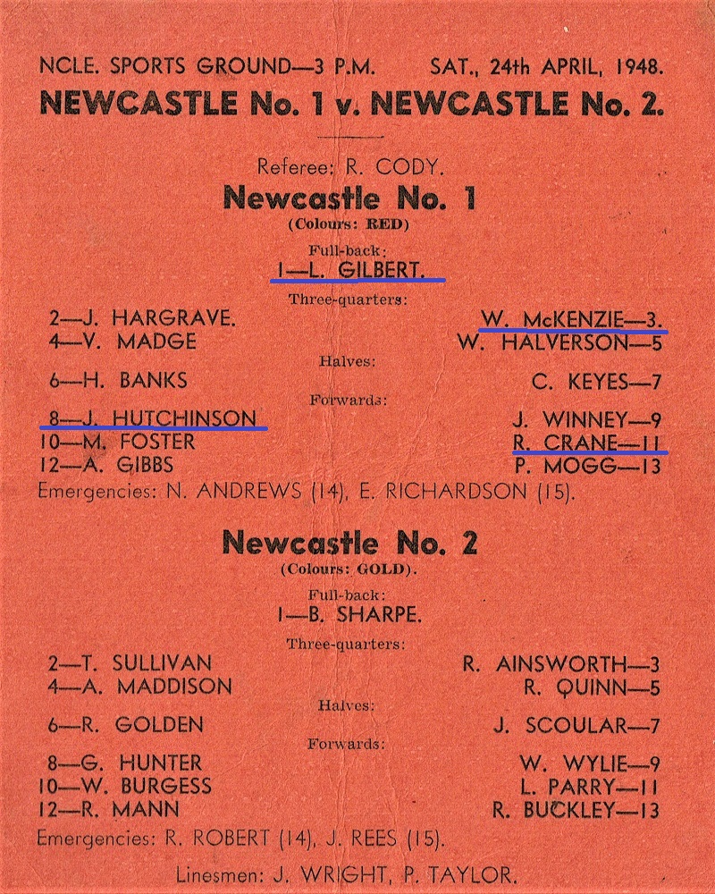 Newcastle No 1 vs Newcastle No 2.1948.