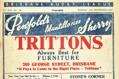 Brisbane vs Newcastle Program Cover 1948.