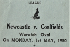 Newcastle vs Coalfields 1st May 1950.