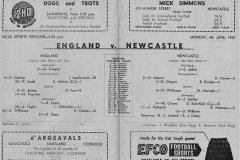 Newcastle vs England,4th June 1962.