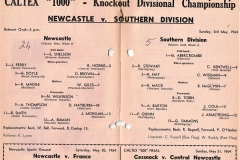 Newcastle vs Southern Division 3rd May 1964.
