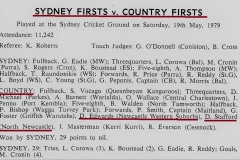 Sydney vs Country 1979.